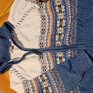 Tiara zipper vintage style sweater jacket